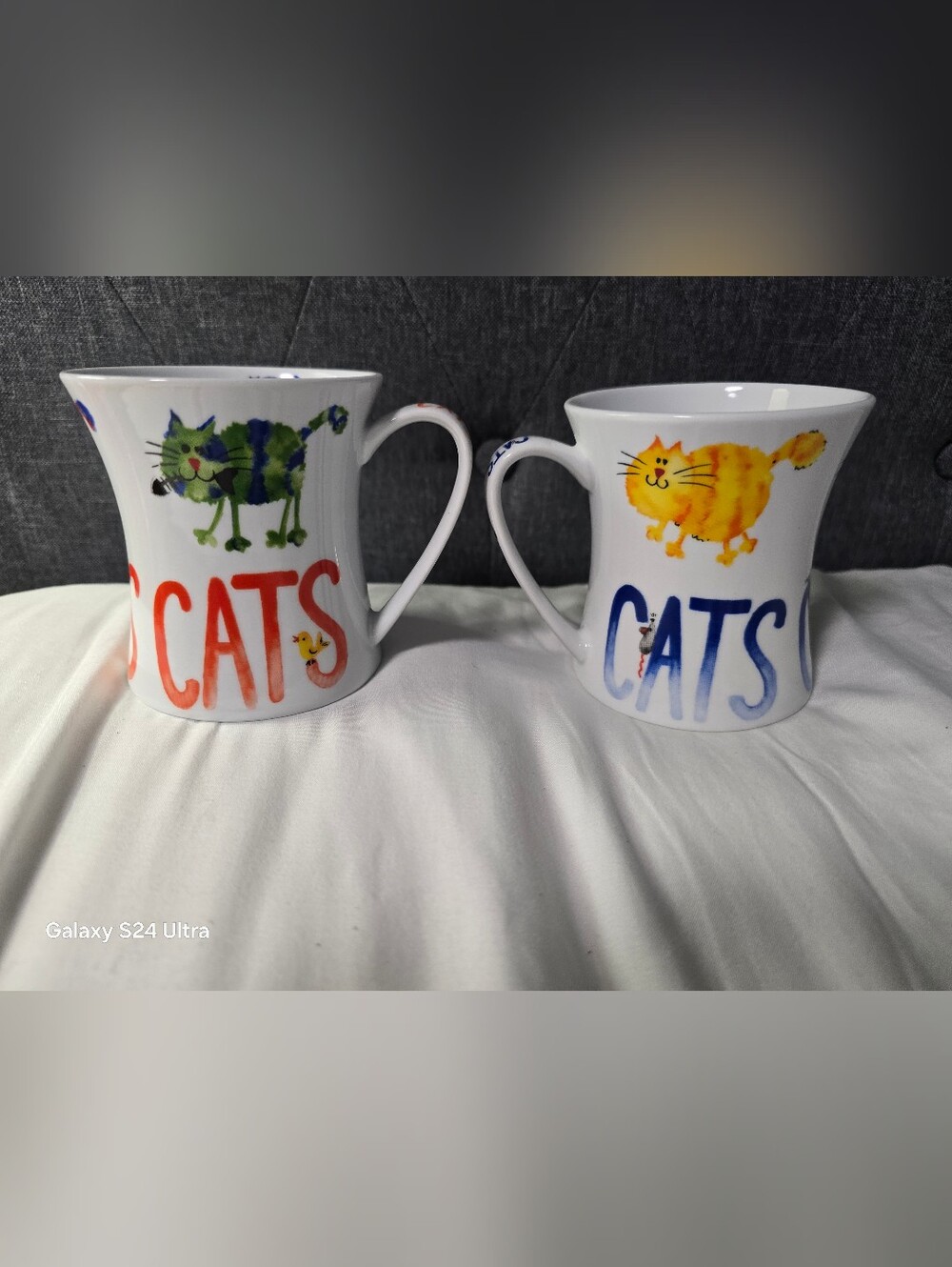 Vintage * Gallery By Inhesion*  Porcelain Coffee Mugs * Whimsical CATS * Lot Of